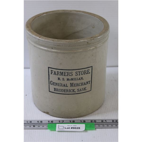 Broderick, Sk - Farmers Store Crock - 8" x 8"