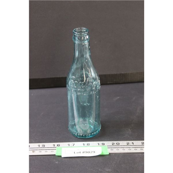 Coca Cola Bottle - Blue Glass - 8" Tall