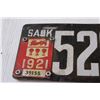 Image 2 : Saskatchewan License Plate - 1921