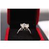 Image 2 : ^ 5 CT Diamond & Sterling Silver Ring - Size 7 - GRA Certified Round Brilliant Cut Moissanite Stone 