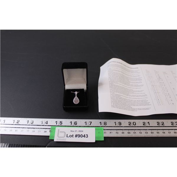 ^ 1 CT Moissanite Round Brilliant Cut Stone VVS D Color Set in Center in Sterling Silver Pendant Nec