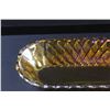 Image 2 : Amber Carnival Glass Basket Weave Celery Dish - 10.5" x 5"