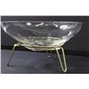 Image 3 : MCM Serving Bowl w/Brass Stand - 11" x 6"