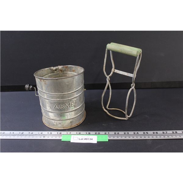 Acme Flour Sifter & Vintage Canning Jar Lifter