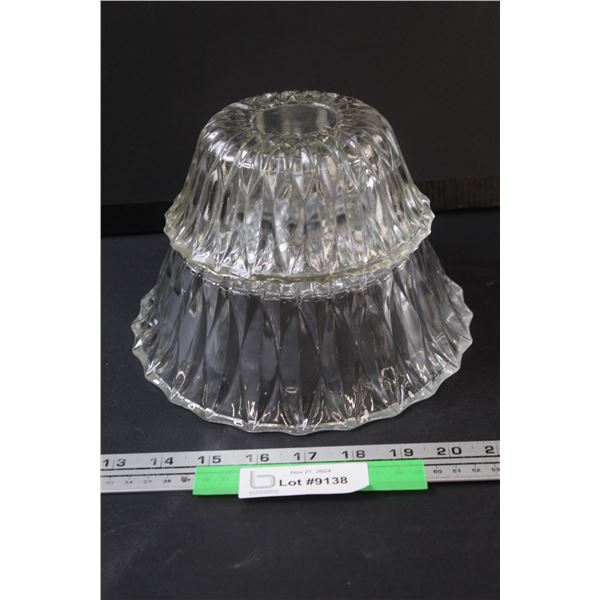 (2) Vintage Hoosier Clear Glass Bowl Set - 8" & 6"