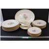 Image 1 : Sovereign Potters Earthenware Dining Plate Set & Gravy Boat Set: (8) Dinner Plates & (8) Salad Plate