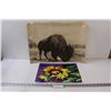 Image 1 : Buffalo Print - 21" x 15" & Sunflower Print - 13.5" x 11"