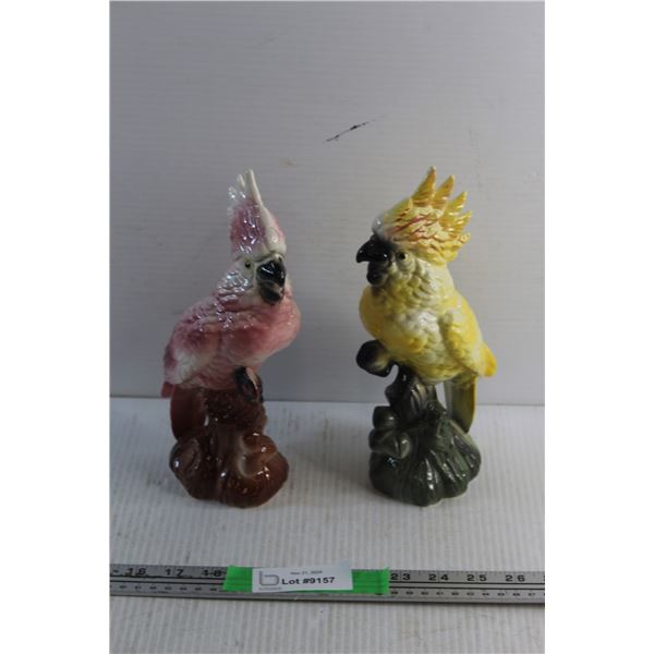 (2) Porcelain Cockatoo Decorations