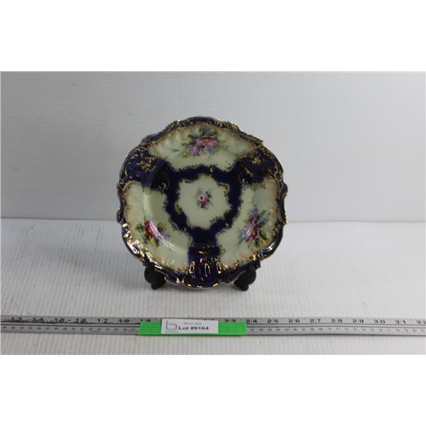 Decorative Porcelain Hand Painted Nippon/China Plate with a Stand