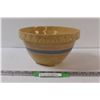 Image 1 : Ceramic Striped Bowl - 8" x 5" - Some Wear as pictured