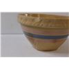 Image 3 : Ceramic Striped Bowl - 8" x 5" - Some Wear as pictured