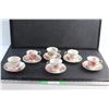 Image 1 : (6) American Beauty Ceramic Tea Cup and Saucers Set