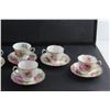 Image 2 : (6) American Beauty Ceramic Tea Cup and Saucers Set