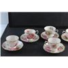 Image 3 : (6) American Beauty Ceramic Tea Cup and Saucers Set