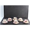 Image 6 : (6) American Beauty Ceramic Tea Cup and Saucers Set