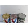 Image 2 : (3) Automatic Transmission Fluid and Motor Oil Cans - Valvomatic, Valvoline and Quaker State - Seale