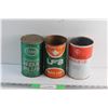 Image 1 : (3) Motor Oil Tins - Esso, United Farmers of Alberta (UFA) and Bulldog - Empty