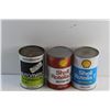 Image 2 : (3) Motor Oil and Transmission Fluid Tins - Motomaster and Shell - Empty