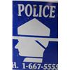 Image 2 : Metal Sign "Police - Ph 1-667-5555" 23.75" x 23.75"