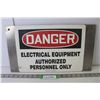 Image 1 : Metal Sign "Danger - Electrical Equipment - Authorized Personnel Only" 10" x 18"