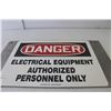 Image 2 : Metal Sign "Danger - Electrical Equipment - Authorized Personnel Only" 10" x 18"