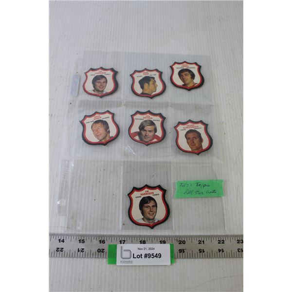 (7) Topps 1972-73 NHL All-Star Crests