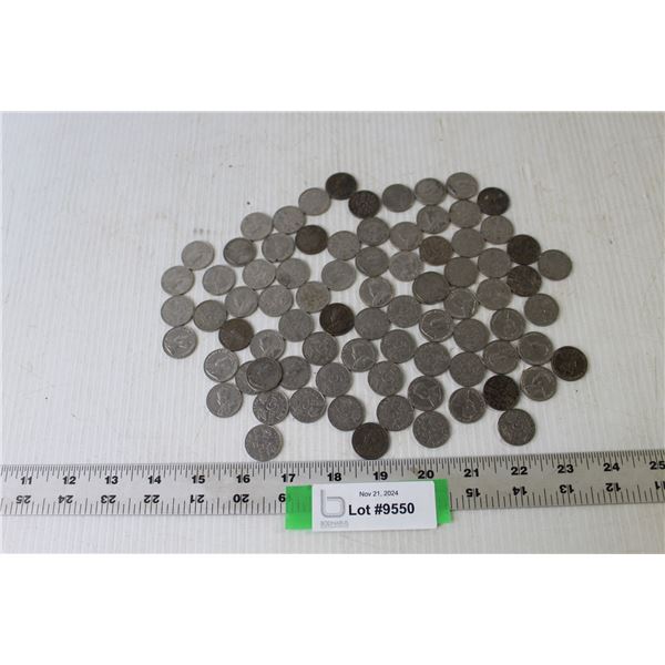 (80) King George Canadian Nickels - Years 1922-36 Range