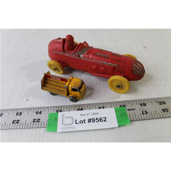(2) Vintage Toy Cars (Coca-Cola Delivery Truck, Auburn)