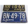 Image 3 : 1969 & 1970 Alberta License Plates