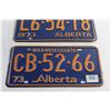Image 3 : (2) 1973 Vintage Alberta License Plates
