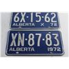 Image 3 : (2) 1972 Vintage Alberta License Plates