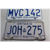 Image 4 : 1971, 1974 and 1973 British Colombia (BC) and Ontario License Plates