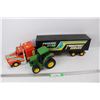Image 1 : Plastic Federal Star Transport Service Semi w/ Plastic John Deere Tractor Toy- Both As is