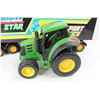 Image 2 : Plastic Federal Star Transport Service Semi w/ Plastic John Deere Tractor Toy- Both As is
