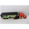 Image 8 : Plastic Federal Star Transport Service Semi w/ Plastic John Deere Tractor Toy- Both As is