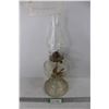 Image 1 : Unmarked Antique Clear Glass Kerosene Lamp- As Is