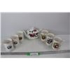 Image 1 : Vintage English Rose Fine China Teapot w/ (6) Royal Grafton Fine Bone China Cups