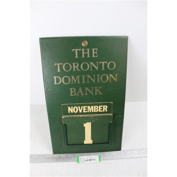 Vintage The Toronto Dominion Bank Card Calendar- As is