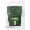 Image 1 : Vintage The Toronto Dominion Bank Card Calendar- As is