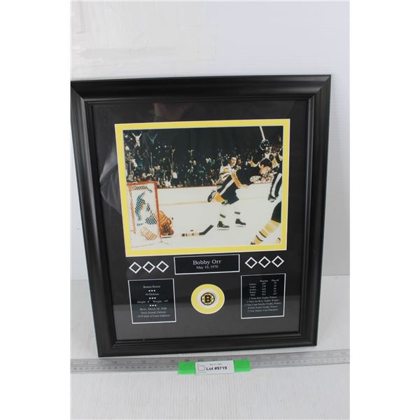*Framed Bobby Orr Player Stats- 16'' x 18.5''