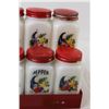Image 3 : (8) Piece Milk Glass Spice Shakers on Metal Rack