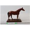 Image 1 : 1940s Cast Iron Thorough head Race Horse On Wooden Base