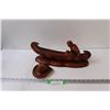 Image 1 : Indigenous Ceramic Figurines: Man in Canoe & Hat - Made By Amy Artcrafts