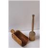 Image 2 : Wood Kitchen Utensils: Flour Scoop, Meat Pounder, Mallet
