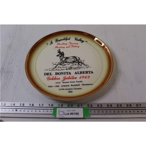Del Bonita Alberta 1962 Golden Jubilee Plate - Hycraft Medicine Hat Alberta