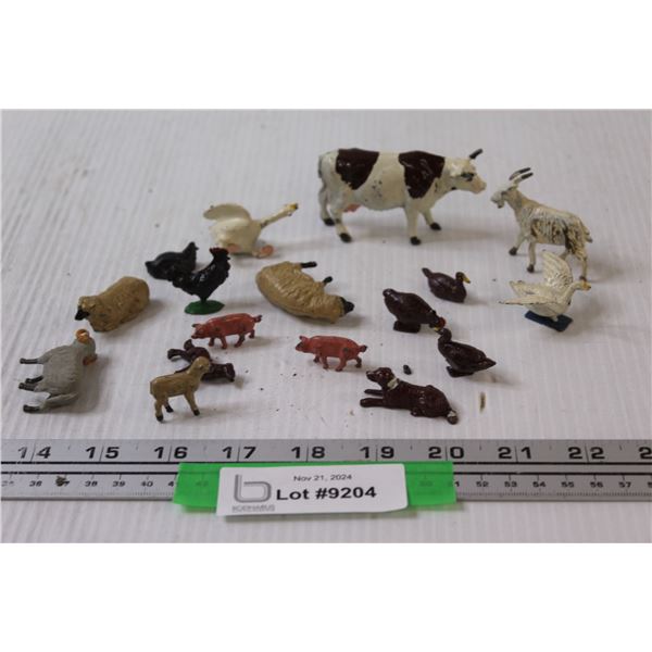 Vintage Briton Cast Metal Farm Animals- Miniature - Made in England