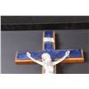 Image 2 : Crucifix Blue Mirrored Glass Cross- 12” Long