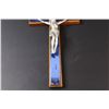 Image 3 : Crucifix Blue Mirrored Glass Cross- 12” Long