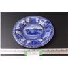 Image 1 : Flow Blue Souvenir Plate, Winnipeg Man. Features Buffalo