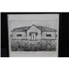 Image 2 : "Old Schoolhouse" Drawing in Frame - 7" x 7"
